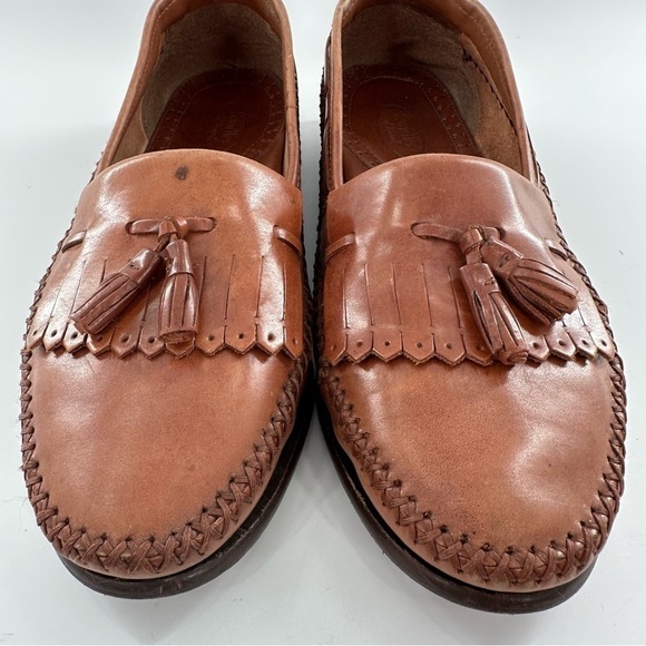 Sandler of Boston mens shoes size 10 tan leather kiltie tassel loafers main image 11